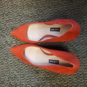Nine West Red Suede Heels, 7